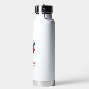 America Floral Patriotic Vintage Vector Design_1 Water Bottle