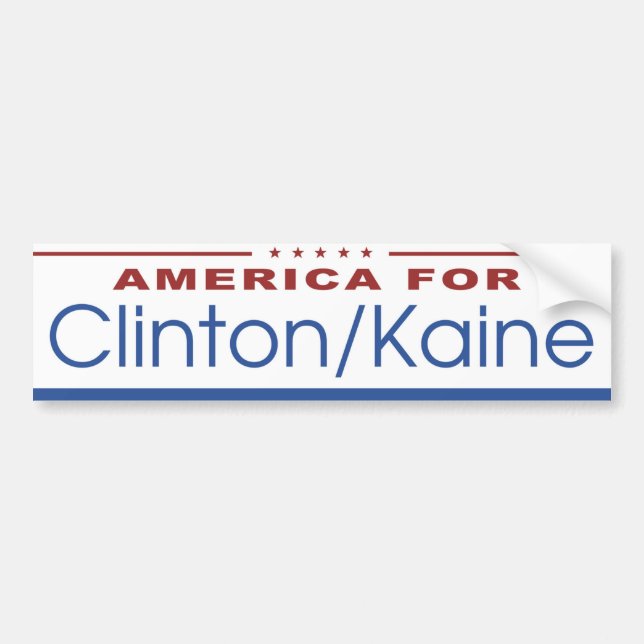 America for Clinton / Kaine 2016 Bumper Sticker (Front)
