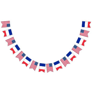 America France Wedding Bunting Flags