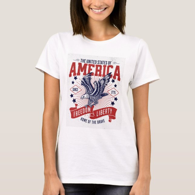 "America Freedom Liberty T-Shirt - Patriotic Pride (Front)