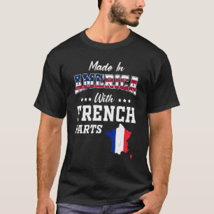 America French Parts France Map USA Flag Ancestry T-Shirt