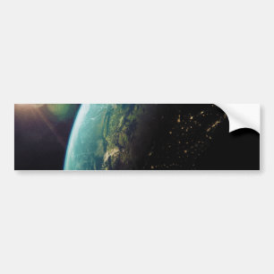 America From Space from Day to Night Bumper Sticker
