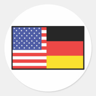 America Germany Classic Round Sticker