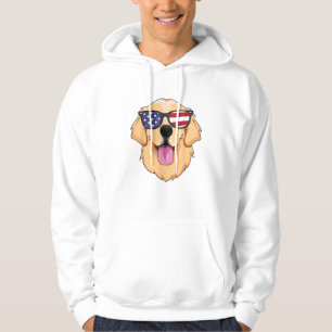 America Golden Retriever 4th of July for Men Boys Hoodie