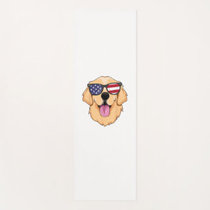 America Golden Retriever 4th of July for Men Boys Yoga Mat