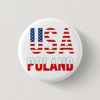 America Great, USA - Poland 1 Inch Round Button