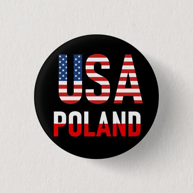 America Great, USA - Poland 1 Inch Round Button (Front)
