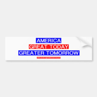 AMERICA GREATER TOMORROW Bumper Sticker
