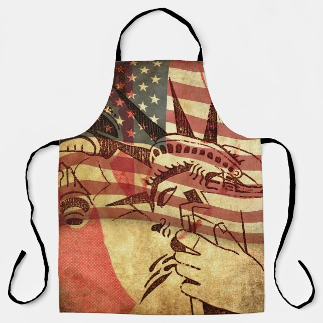 America, grunge background apron (Front)