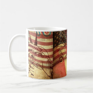 America, grunge background coffee mug
