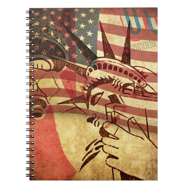 America, grunge background notebook (Front)