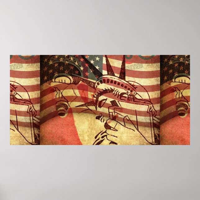 America, grunge background poster (Front)