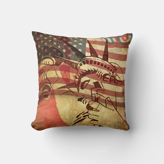 America, grunge background throw pillow (Front)