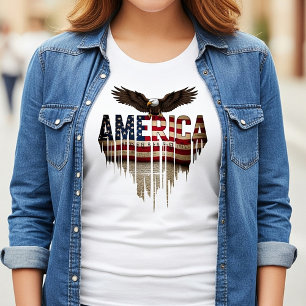 America grunge flag and eagle T-Shirt