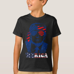 America Happy 4th Of July Trump American Flag  T-Shirt