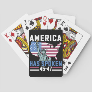 America Has Spoken 45 47 Trump President Vintage Playing Cards