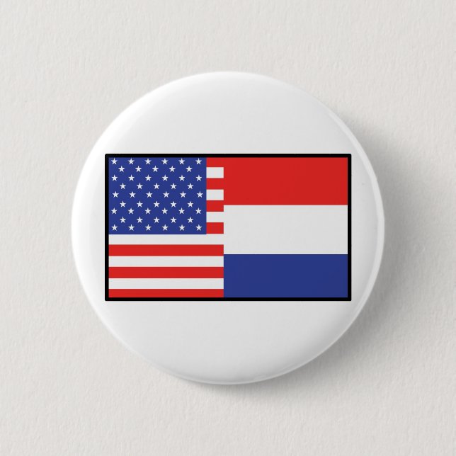 America Holland 2 Inch Round Button (Front)