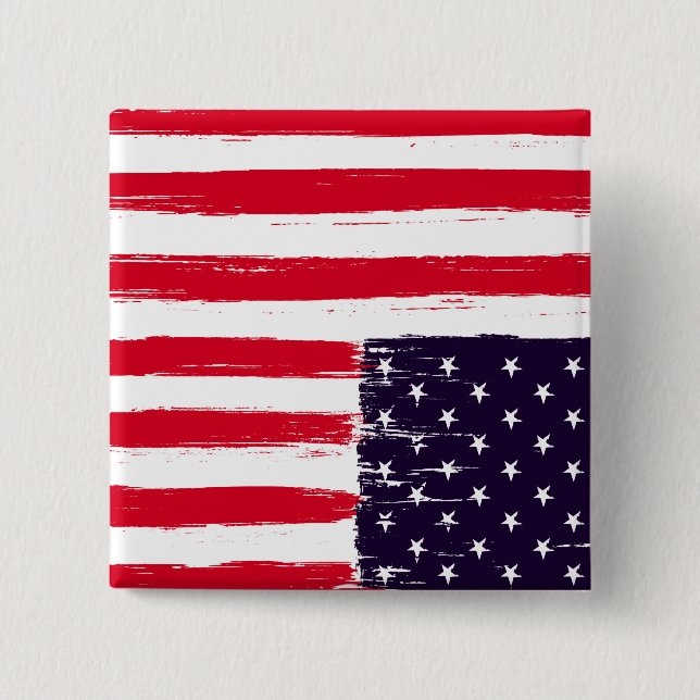 America in Distress Upside down Flag 2 Inch Square Button (Front)