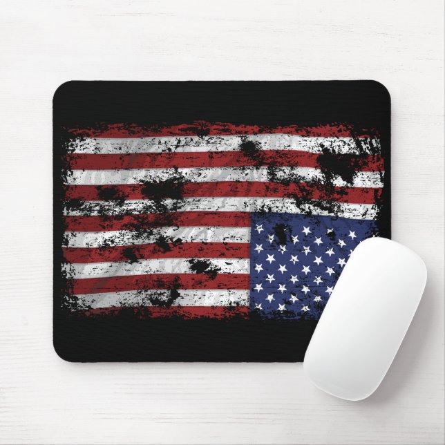America In Distress - Upside Down Flag Mouse Pad (With Mouse)