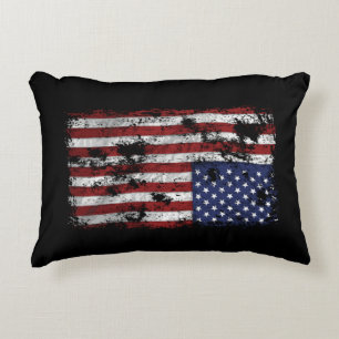 America In Distress - Upside Down United States Fl Accent Pillow