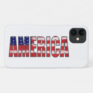 AMERICA In Flag Colours iPhone 11 Case
