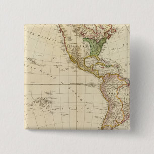 America - Indian Tribe Settlements 2 Inch Square Button