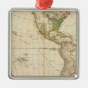 America - Indian Tribe Settlements Metal Ornament