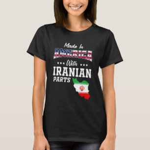 America Iranian Parts Iran Map Usa Flag Ancestry T-Shirt