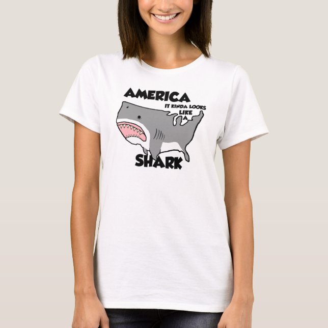 America is a Shark (other styles now available) T-Shirt (Front)