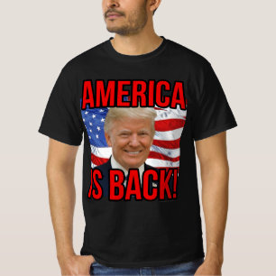 America is Back Donald Trump American Flag SOTU T-Shirt