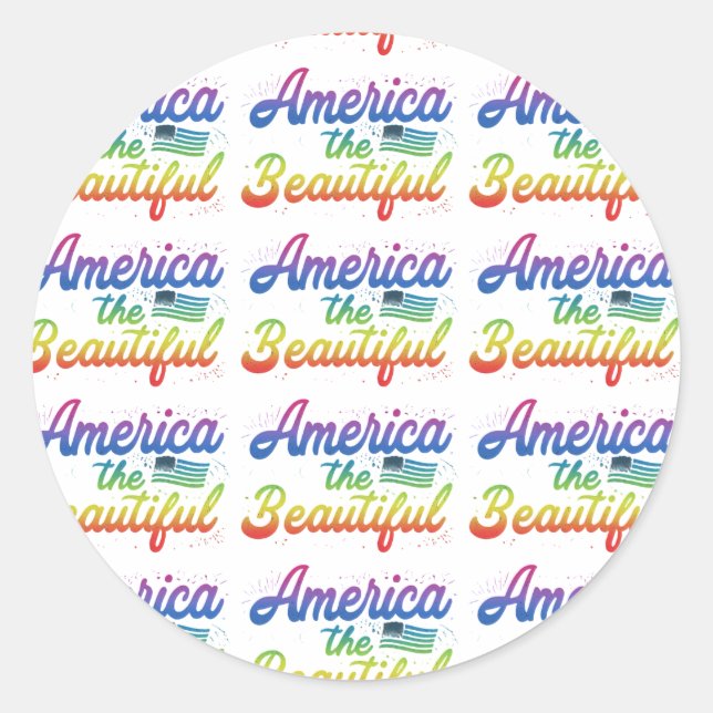 america is beautiful classic round sticker (Front)