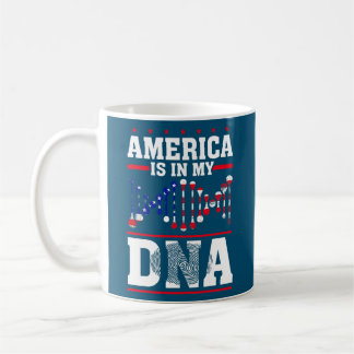 America Is In My Dna American Flag 4th Of July Coffee Mug