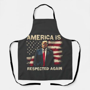 America is Respected Again Trump USA 4Th Of July Apron