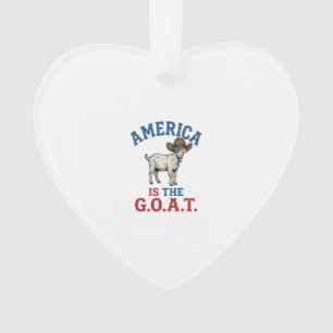America Is The G.O.A.T Patriotic Goat Cowboy Shirt Ornament