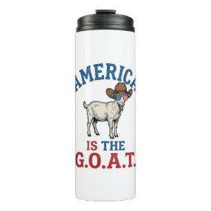 America Is The G.O.A.T Patriotic Goat Cowboy Shirt Thermal Tumbler