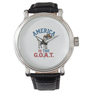 America Is The G.O.A.T Patriotic Goat Cowboy Shirt Watch