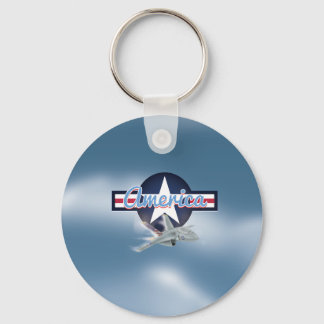 America Jet fighter Air Force Keychain