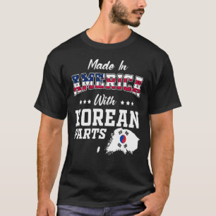 America Korean Parts South Korea Map USA Flag Root T-Shirt