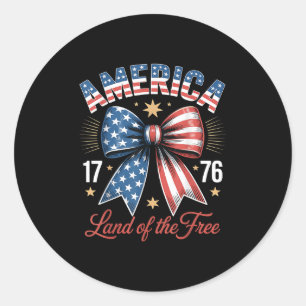 America Land Of The Free 1776 4th Of July Independ Classic Round Sticker
