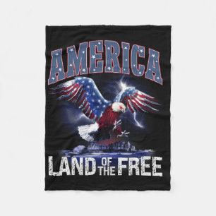 America Land Of The Free 4th Of July Independence  Fleece Blanket