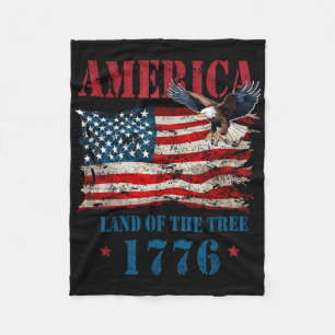 America Land Of The Free Because Of The Brave 4th Fleece Blanket