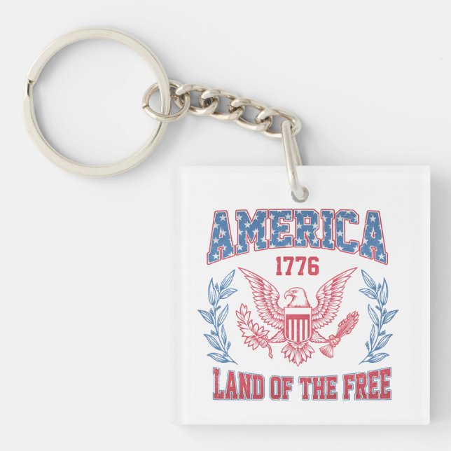 America Land of the Free Keychain (Front)