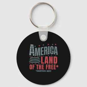 America Land Of The Free Patriotic 4th Of July Keychain