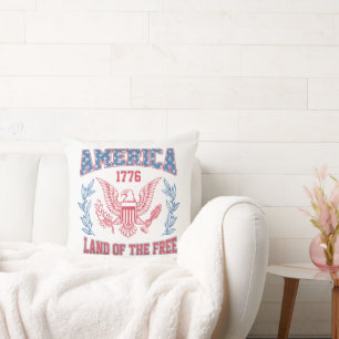 America Land of the Free Throw Pillow