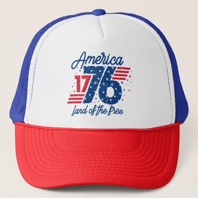 America Land Of The Free  Trucker Hat (Front)