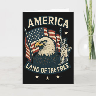 America Land Of The Free Usa Flag 4th Of July  Card