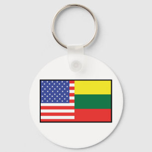 America Lithuania Keychain