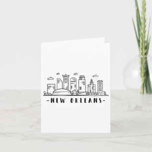 America Louisiana New Orleans Skyline Silhouette Card