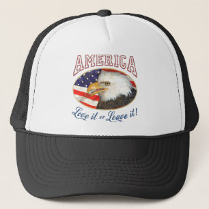 America Love It or Leave it (distressed) Trucker Hat