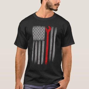 America Mechanic USA Flag Patriotic 4th of July In T-Shirt